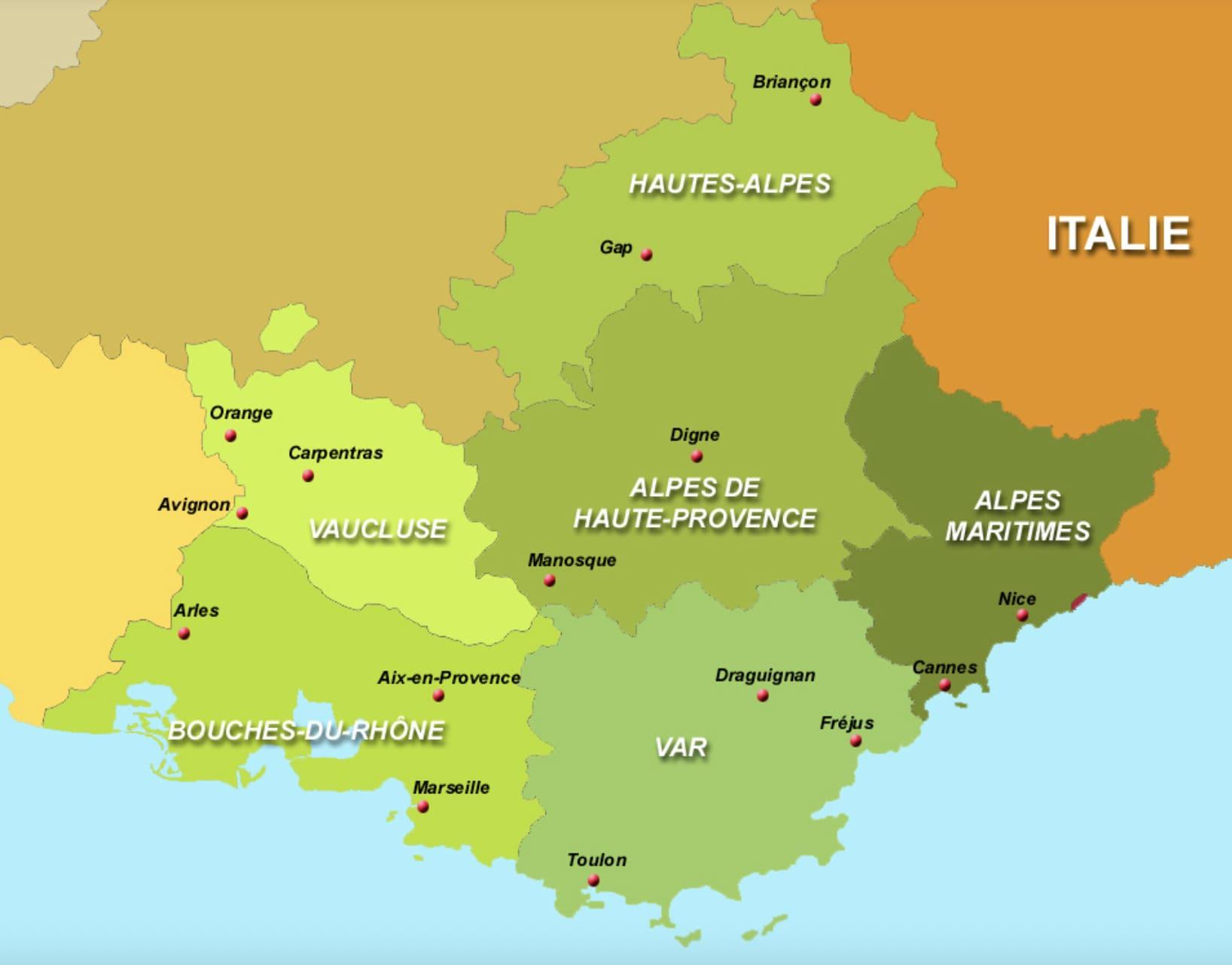 Map région PACA